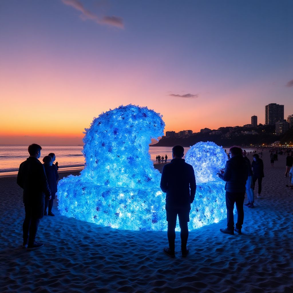 Climate art installation on Bondi Beach